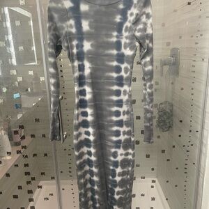 Stylish Tie-Dye Long Sleeve Dress